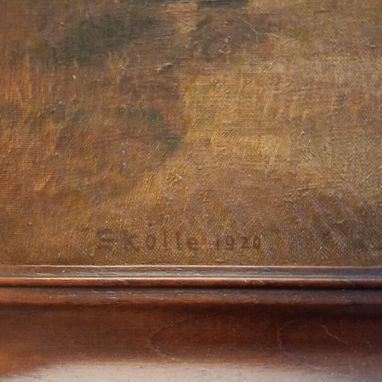 John (Hanns) Skolle 1920, óleo sobre lienzo entelado adherido a un panel de madera una técnica conocida como marouflage - 2/3