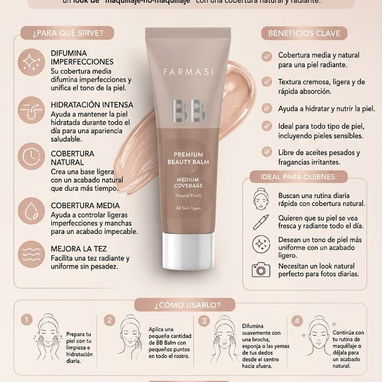 BB Cream Beauty Balm 30ml✨ Base maquillaje tipo crema de belleza que incluye FPS 15✨ Disponible 03 Medium ✨ - 3/3