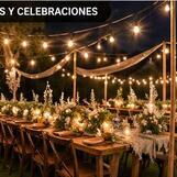 💡🌿 Guirnalda de Luces LED Exterior  💲 Precio: 25 USD. Decora con luz tu negocio o tu hogar. Escríbeme - Img 122024360