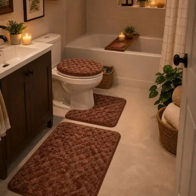 Set de alfombras para baño (juego de 3 piezas) (CV) - 2/6
