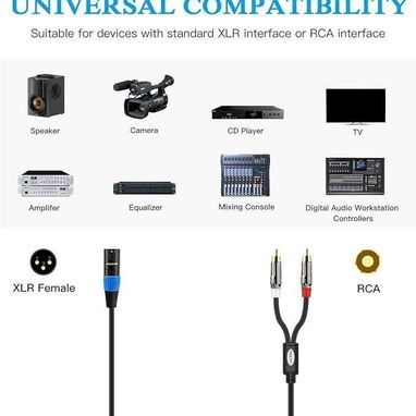 ☎️53544655 🛵 Entrega Disponible ⭐Cable Divisor en Y JOLGOO XLR Macho a 2 RCA Macho ⭐ - Img 126550074