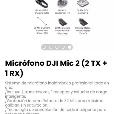 Micrófono DJI Mic 2 (2 TX + 1 RX). Incluye 2 transmisores, 1 receptor y estuche de carga inteligente. - Img 124625849