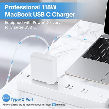 Cargador Mac Book Pro - Cargador USB C De 118 W Cargador Rápido Compatible Con MacBook Pro/Air, M1 M2 M3 M4 M5, Ipad Pro - Img 125570198