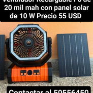 Ventilador Recargable F6 con Panel Solar de 10 Watts - Img 55311555