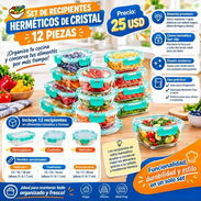 Set de recipientes herméticos de cristal 12 piezas - Img 58153170