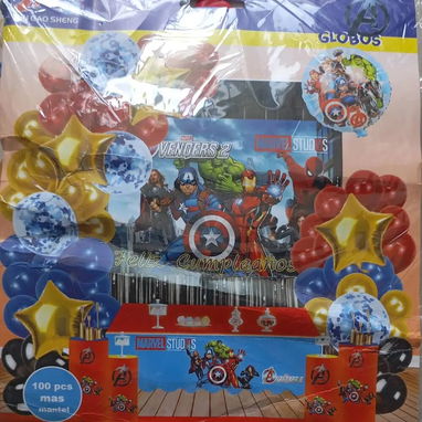 Set decorativo 100 pcs Paw Patrol, Safari,  Dragon Ball, Pikachu , Set decorativo 100 pcs Avenger - 3/5