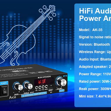 Amplificador de audio para el hogar AK-35 HiFi Bluetooth 5.0 - Img 85920326