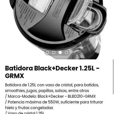 Batidora Black+Decker 1.25L - GRMX. Nueva - Img 97976857