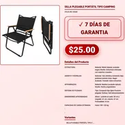 Silla Plegable Portatil Tipo Camping Diseno Compacto Tijera VPT-0099 - Img 58060423