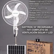 Ventilador Recargable Daytron de 18 pulgadas trae Control Remoto, Bombillo Led y panel Solar precio $95 USD Transporte I - Img 55604001