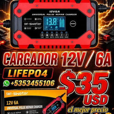 🔋⚡ ¡POTENCIA Y ENERGÍA CUANDO MÁS LA NECESITAS! ⚡🔋 🚗🏍️ CARGADOR DE BATERÍAS 12V 🏍️🚗 ✅ Ideal para baterías de 12V - 3/3