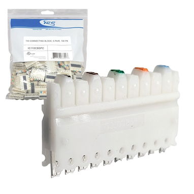 ICC Bloque de conexión 110, 5 pares para 110 sistemas de cableado, clips de conexión cruzada IDC 53274327 - Img 122875200