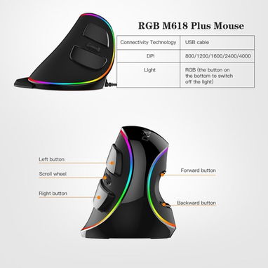 Ganga vendo Mouse Vertical Ergonómico Inalámbrico DELUX M618PLUS - Img 122257165