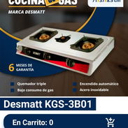 🔷 *COCINA DE GAS Marca Desmatt Quemador Triple* Forma de pago: 35 usd - Img 50943876