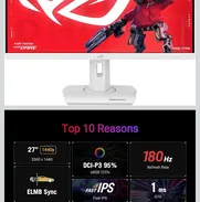 ASUS ROG Strix Monitor de juegos USB-C HDR de 27 pulgadas 1440P (XG27ACG) -QHD, 180Hz, 1ms, IPS rápido, DCI-P3 95%, sinc - Img 49639919