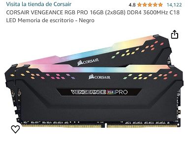 RAM CORSAIR VENGEANCE RGB PRO 16GB (2x8GB) DDR4 3600MHz - Img main-image