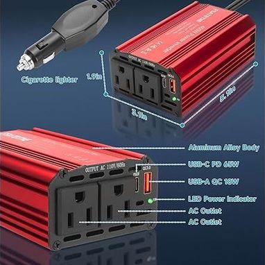 ⚡ Inversor 12V a 110V FSATBTNE 65W Para Carro | Carga Laptop, Teléfono y Más | Compacto y Seguro ⚡ Envío + Garantía - Img 107987213