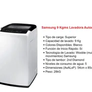 Lavadora Samsung automática 9 kg, calidad, garantía y factura 53392358 - Img 53624471