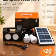 Lámpara recargable con panel y bombillas - Img 58302865