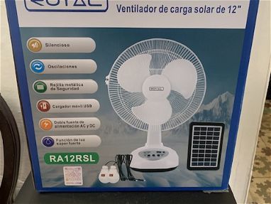Ventiladores recargable con su panel solar y sus bombillos - Img main-image