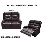 📢 Set de 2 sofas reclinables con (dos plazas) 🤎 oscuro. Importados - Img 57303752