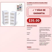 CAJONERA DE ZAPATOS PLEGABLE DOBLE . - Img 57892673