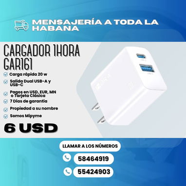 ⚡ CARGADORES 1HORA ⚡ VARIOS MODELOS CABLE V8, TIPO C Y IPHONE. DESDE LOS 4 USD HASTA LOS 9 USD. - Img 120668282