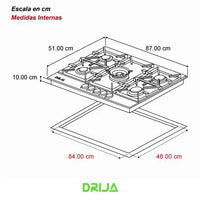 Excelente Cocina de Gas Empotrada Italiana de Acero Inoxidable, marca Drija Milan 90. NUEVA en su caja - Img 113014026