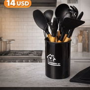 Utensilios de cocina 12 piezas negros - Img 55111157