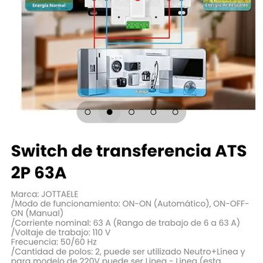 Switch de transferencia ATS 2P 63A Marca: JOTTAELE - 2/5