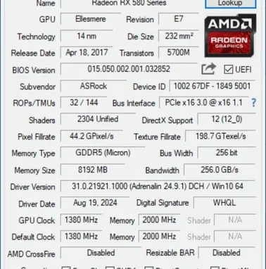Asrock Phantom Gaming X RX 580 OC 8GB Telf. 52496815 120 USD - Img 92259418