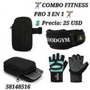 Estuche multiuso con correa + Cinturón de entrenamiento para gimnasio + Guantes de entrenamiento con muñequeras - Img 56012066