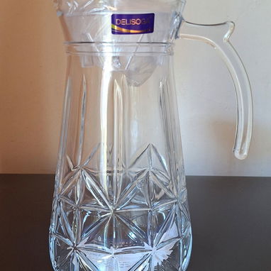 JUEGO DE JARRA CON 6 VASOS, DE CRISTAL - Img 121058582