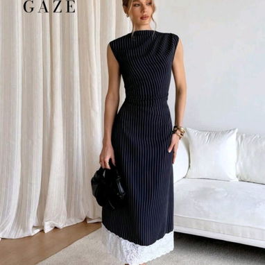 Vestido largo Shein con encaje - Img 125700479