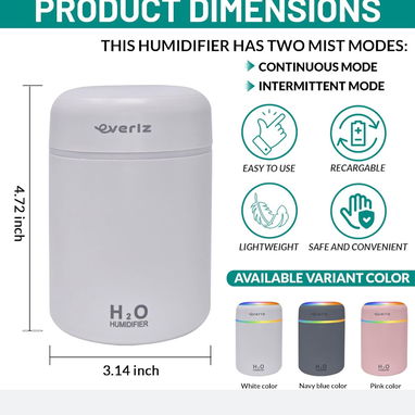 Humidificador Ultrasónico H2O - EVERIZ - 3/6