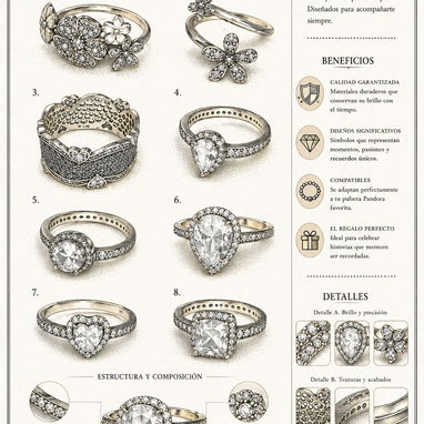 Anillos !!!REBAJA¡¡¡ antes 25, ahora 20. copia 1x1 Pandora plata 925 - Img 123765381