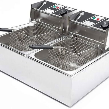 Freidora eléctrica profesional ROYAL de 20L de doble cesta (10L). Freidora de aceite (SS) - Img 121506432