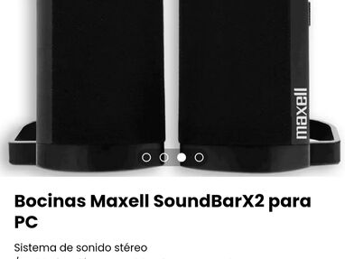 !!!Bocinas Maxell SoundBarX2 para PC Sistema de sonido stéreo / Doble función: como 2 bocinas separadas...!!! - Img 66760245