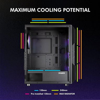 chasis zalman nuevo en su caja a estrenar. usb 3 frontal 4 fanes rgb - Img 118769432