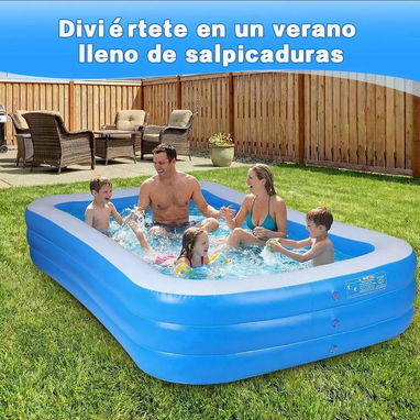 PISCINA INFLABLE 3.5M X 1.83 X 56 CM CON BOMBA PARA INFLAR. 130 USD - Img 124192542