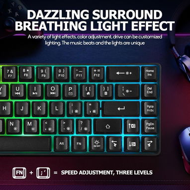 ✔️Teclado Gamer rgb 60% Gaming - Img 123040595