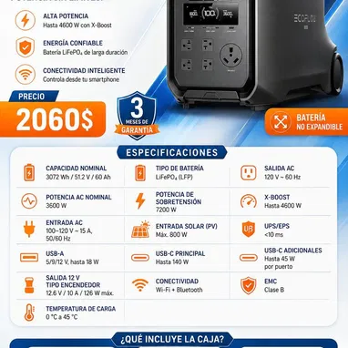 Ecoflow Delta 3 Ultra. Potencia nominal 3600w - 6/6
