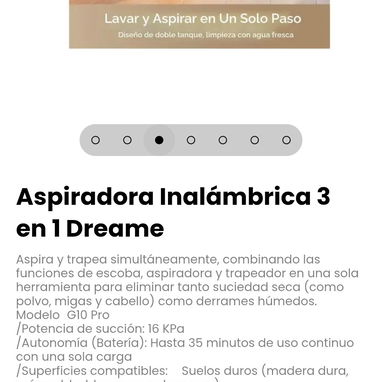 Aspiradora Inalámbrica 3 en 1 Dreame. Combina las funciones de escoba, aspiradora y trapeador en una sola herramienta - 3/7
