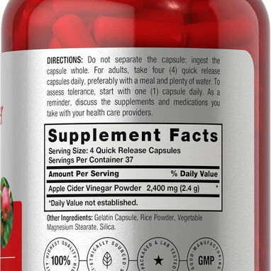 Vinagre de Sidra de Manzana 2400mg (150 píldoras) - 4/8