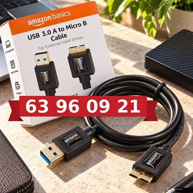 Cable Disco Externo USB 3.0 Negro - 2/3