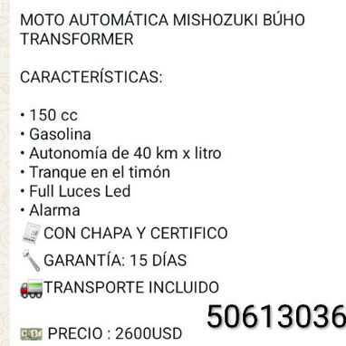 Moto Automática Misizuky Buo - Img 124305037