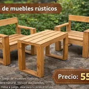 Juego de Muebles Rústicos Cod:alofoke - Img 57052959