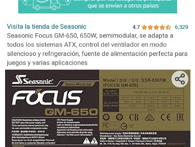 Fuente seasonic Focus 650w 80 plus oro - Img 64848702