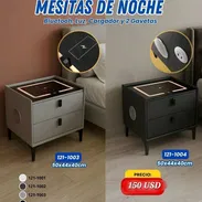Mesita de noche inteligente 🌺 Colores: Gris oscuro y Negro * Lámpara led * Bocina bluetooth * - Img 55701127