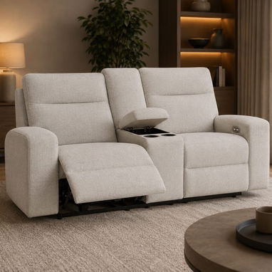 Asiento Reclinable Doble Damasco Gris Claro con porta vasos . - 3/5